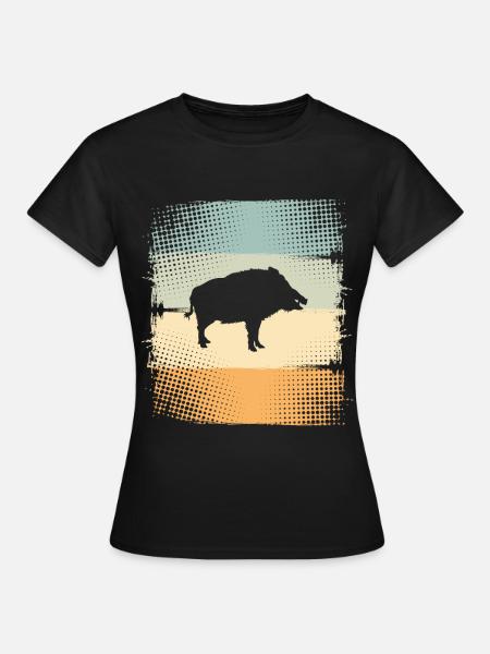 Wildschwein - Frauen T-Shirt - Schwarz