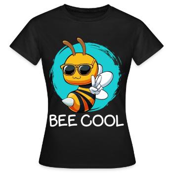 Bee Cool Bienchen mit Sonnenbrille - Frauen T-Shirt - Schwarz - Vorne - AI Model Female 172 dark (172cm)