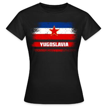 Drapeaux vintage Yougoslavie - T-shirt Femme - noir - Devant - AI Model Female 172 dark (172cm)