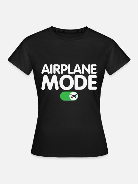 Flugzeugmodus auf lustigem Pilotendesign - Frauen T-Shirt - Schwarz