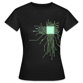 conseil d’administration core cpu ordinateur nerd pc humour geek code - T-shirt Femme - noir - Devant - AI Model Female 172 dark (172cm)
