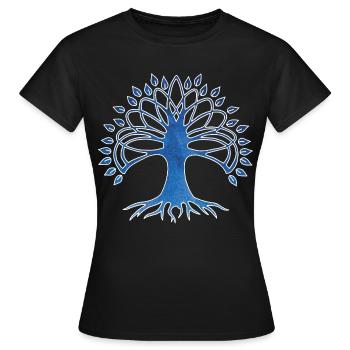 Tree of life and starry sky - Women's T-Shirt - black - Front - AI Model Female 172 dark (172cm)