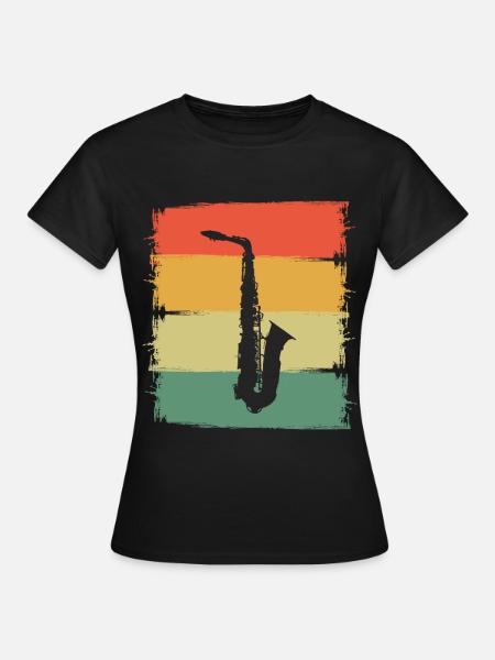 Saxophon - Frauen T-Shirt - Schwarz