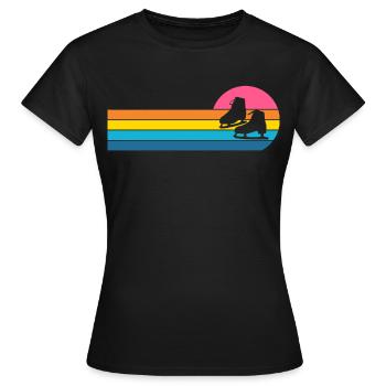 Schlittschuh - Frauen T-Shirt - Schwarz - Vorne - AI Model Female 172 dark (172cm)