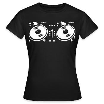 DJ Turntable - Frauen T-Shirt - Schwarz - Vorne - AI Model Female 172 dark (172cm)