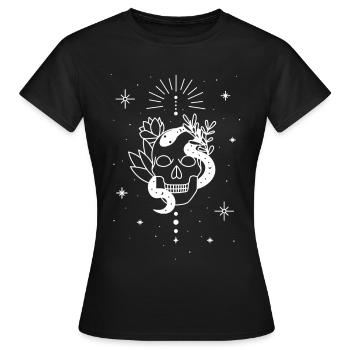Trippy Occult Skeleton Serpent - T-shirt Femme - noir - Devant - AI Model Female 172 dark (172cm)