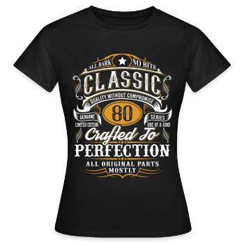 80th birthday - Women's T-Shirt - black - Front - AI Model Female 172 dark (172cm)