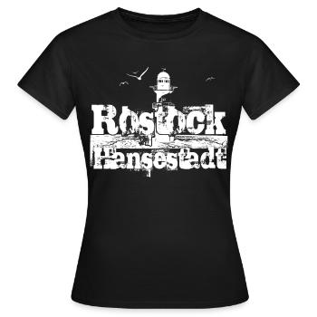 Rostock Hansestadt - Frauen T-Shirt - Schwarz - Vorne - AI Model Female 172 dark (172cm)