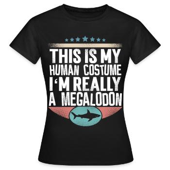 Megalodon Riesen Hai - Frauen T-Shirt - Schwarz - Vorne - AI Model Female 172 dark (172cm)