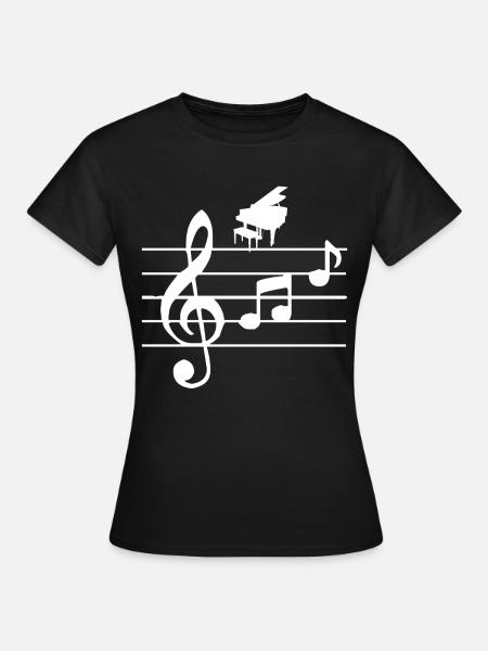 Klavier - Flügel - Frauen T-Shirt - Schwarz