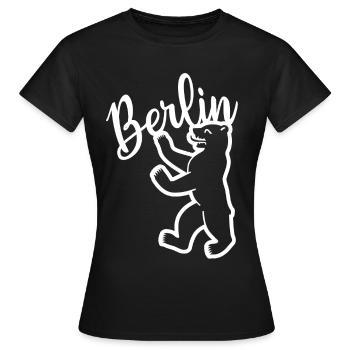 Ours de Berlin - T-shirt Femme - noir - Devant - AI Model Female 172 dark (172cm)