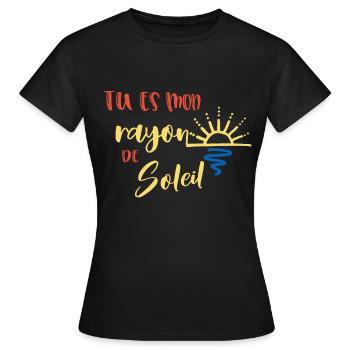 tu es mon rayon de soleil - T-shirt Femme - noir - Devant - AI Model Female 172 dark (172cm)