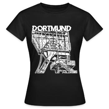 Dortmunder Zeche - Dortmund - Ruhrpott - Frauen T-Shirt - Schwarz - Vorne - AI Model Female 172 dark (172cm)