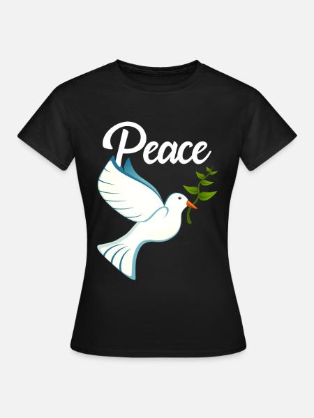 PEACE Friedenstaube - Frauen T-Shirt - Schwarz