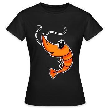 Crevettes crevettes - T-shirt Femme - noir - Devant - AI Model Female 172 dark (172cm)