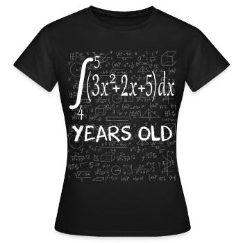 75th birthday 75 years mathematical integral - Women's T-Shirt - black - Front - AI Model Female 172 dark (172cm)