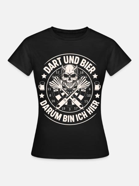 Dart Und Bier - Frauen T-Shirt - Schwarz