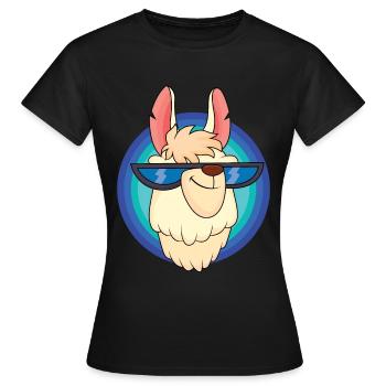 Lama frais avec des verres frais - T-shirt Femme - noir - Devant - AI Model Female 172 dark (172cm)