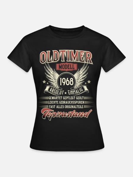 1968 Geboren Geburtstag Oldtimer - Frauen T-Shirt - Schwarz