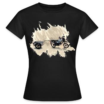 Simson S 51 Enduro avec remorque - T-shirt Femme - noir - Devant - AI Model Female 172 dark (172cm)