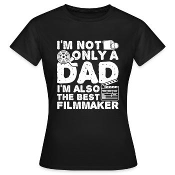 Père cinéaste - T-shirt Femme - noir - Devant - AI Model Female 172 dark (172cm)
