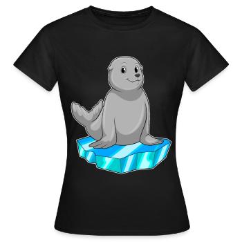 Banquise de phoque - T-shirt Femme - noir - Devant - AI Model Female 172 dark (172cm)