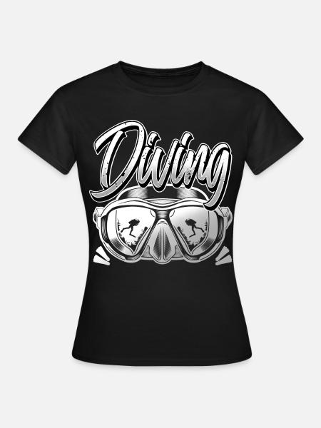 Tauchen Taucher - Frauen T-Shirt - Schwarz