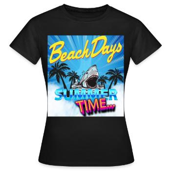 Heure d'été - T-shirt Femme - noir - Devant - AI Model Female 172 dark (172cm)