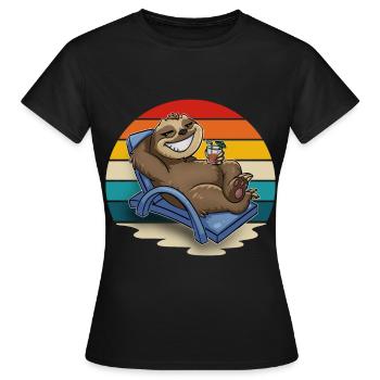 Paresseux Vacanciers Chilling - T-shirt Femme - noir - Devant - AI Model Female 172 dark (172cm)