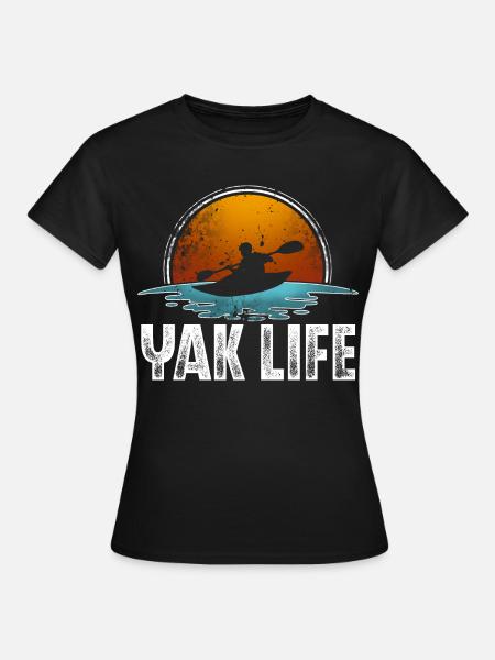 Kajak Kajakfahren - Dame-T-shirt - sort