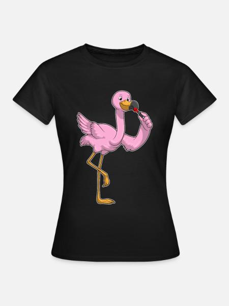 Flamingo Lippenstift - Frauen T-Shirt - Schwarz
