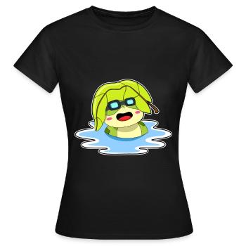 Frosch Sonnenbaden - Frauen T-Shirt - Schwarz - Vorne - AI Model Female 172 dark (172cm)