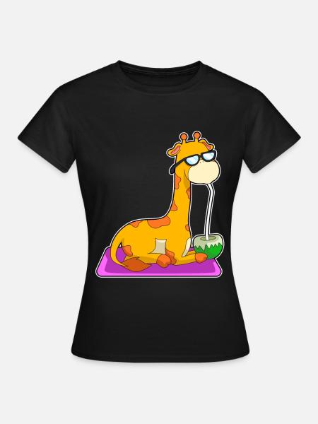 Giraffe Kokosnuss - Frauen T-Shirt - Schwarz