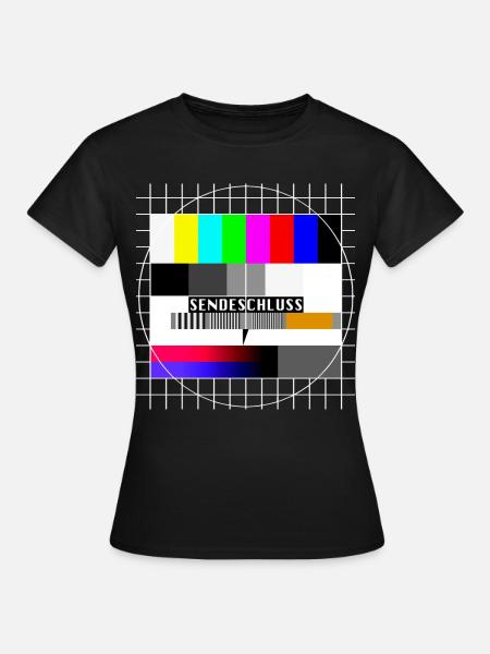 Testbild Sendeschluss 80er 90er Jahre Party Kostüm - Frauen T-Shirt - Schwarz