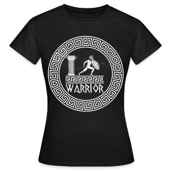 Ancient Greek warrior (white) - Women's T-Shirt - black - Front - AI Model Female 172 dark (172cm)