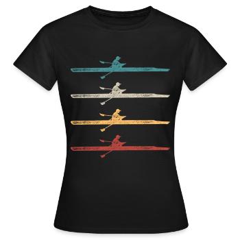 Rudern Ruderer Ruderboot Vintage - Frauen T-Shirt - Schwarz - Vorne - AI Model Female 172 dark (172cm)