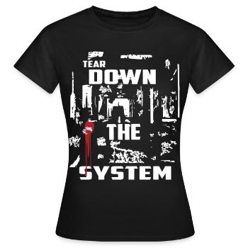 Zerstören Sie das System - Frauen T-Shirt - Schwarz - Vorne - AI Model Female 172 dark (172cm)