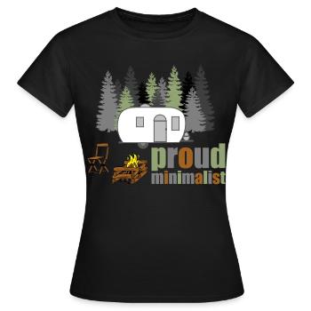 Camping minimalist - Women's T-Shirt - black - Front - AI Model Female 172 dark (172cm)