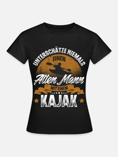 Kajak Kajakfahrer Kajaker - Frauen T-Shirt - Schwarz