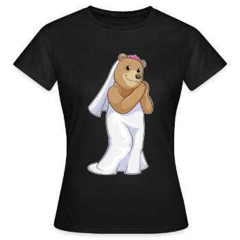 Bär Braut Schleier Hochzeit - Frauen T-Shirt - Schwarz - Vorne - AI Model Female 172 dark (172cm)