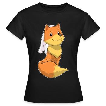 Fuchs Braut Schleier Hochzeit - Frauen T-Shirt - Schwarz - Vorne - AI Model Female 172 dark (172cm)