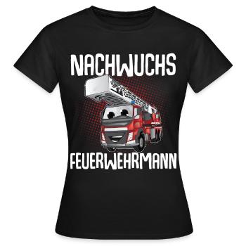 Nachwuchs Feuerwehrmann - Frauen T-Shirt - Schwarz - Vorne - AI Model Female 172 dark (172cm)