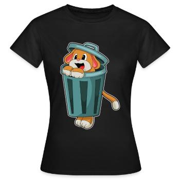 Hund Mülleimer - Frauen T-Shirt - Schwarz - Vorne - AI Model Female 172 dark (172cm)