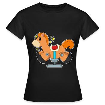 Süßes Schaukelpferd - Frauen T-Shirt - Schwarz - Vorne - AI Model Female 172 dark (172cm)
