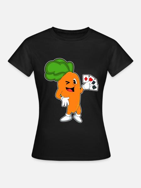Karotte Poker Pokerkarten - Frauen T-Shirt - Schwarz