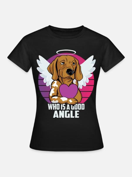 Engel Hund - Frauen T-Shirt - Schwarz