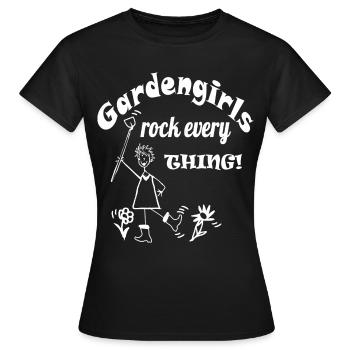 Funny Garden Woman Gardening - Women's T-Shirt - black - Front - AI Model Female 172 dark (172cm)