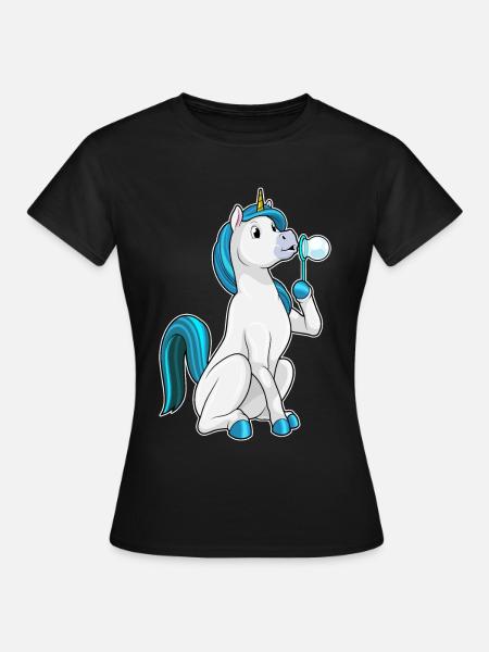 Einhorn Seifenblasen - Frauen T-Shirt - Schwarz