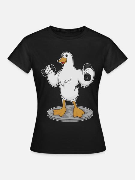 Ente Bodybuilder Hanteln Bodybuilding - Frauen T-Shirt - Schwarz