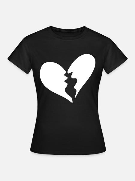 Gebrochenes Herz - Frauen T-Shirt - Schwarz